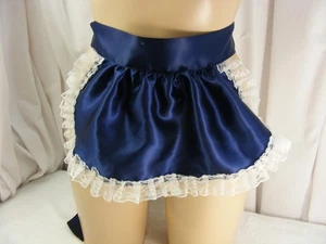 adult baby sissy satin half apron fancydress vintage french maid pinny retro - Picture 1 of 4