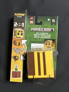 2024 Minecraft Flippin' Figs Biene + Blumentopf 2-in-1 Figur K3 - Bild 1 von 4