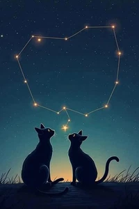 NEW Custom Premium Printed 4x6 Postcard Cat Kitten Astronomy Constellation - Picture 1 of 1