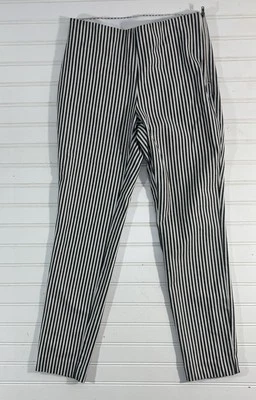A New Day Striped Side Zip Skinny Ankle Pants Black White Womens Size 2 Preppy - Image 1 of 4