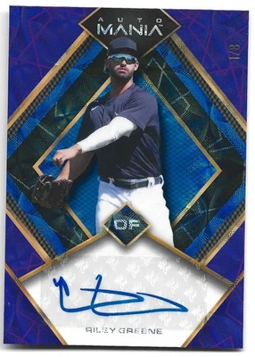 2023 Wild Card Auto Mania #AM-D65 Riley Greene RC /8 Diamond Kaleidoscope Purple - Image 1 of 2