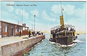 POSTAL DE VAPOR GIBRALTAR MUELLE & ALGECIRAS - Imagen 1 de 1