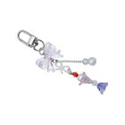 Bowknot Beaded Keychain Unique Ice Cream Keyring Jewelry Backpack Bag Charm