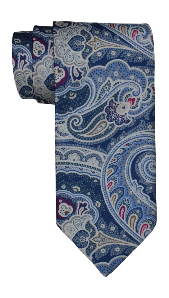Italo Ferretti Satin Blue Fancy Paisley Tie - Image 1 of 1