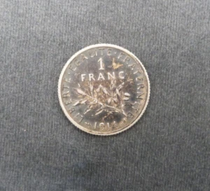 1 Franc Semeuse 1914 argent, France, WW1. - Picture 1 of 2