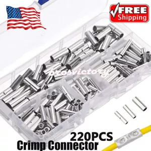 220PCS Terminali per Cavi Connettore Filo Ferrule Rame Nudo Stagnato Terminale a Crimpare - Foto 1 di 14
