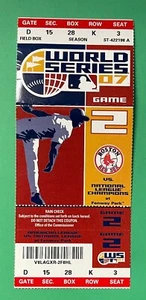 2007 WORLD SERIES GAME 2 FULL TICKET BOSTON RED SOX *SCHLECHTER ZUSTAND* - Bild 1 von 2