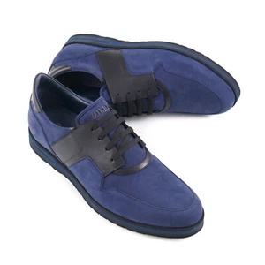 Zilli Soft Nubuck Leather Sneakers with Smooth Calf Details US 13 (Eu 46) Shoes - Picture 1 of 10