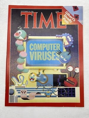1988 Time Magazine September 26 Computer Viruses Newsstand High Grade - Image 1 of 3