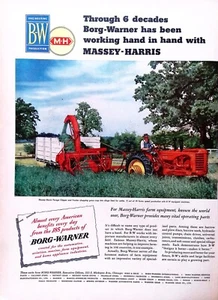 Farm Equipment 1951 Print Ad Massey-Harris Tractor & Forage Clipper 10"X14" - Imagen 1 de 3