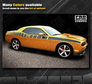 Dodge Challenger Strobe Racing Side Stripes Decals 2011 2012 2013 2014 Pro Motor - Picture 1 of 2