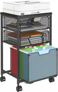 Rolling File Cart with 3 Drawers, under Desk Storage Mobile Filing Cabinet for H - Picture 1 of 7