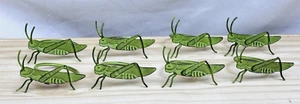 Pier 1 Imports Metal Green Grasshopper Napkin Rings Set Of 8 - Picture 1 of 5