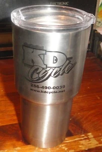 KD CYCLE Edelstahl isolierter Kaffeebecher mit Deckel 7" SILBER MARKENLOS - Bild 1 von 1