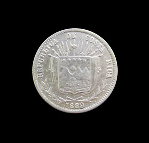 COSTA RICA 10 CENTAVOS 1889 SILVER KM 129 #4551# - Picture 1 of 2