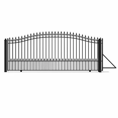 ALEKO Prague Style Garden Yard Steel Single Sliding 16' Driveway Gate - Image 1 of 4