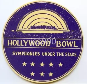 VINTAGE 1930er HOLLYWOOD SCHÜSSEL SYMPHONIEN KALIFORNIEN GEPÄCKETIKETT REISEAUFKLEBER - Bild 1 von 1