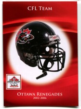 2012 Extreme CFL Grey Cup 100 Years Ottawa Renegades Helmut Team Logo Card
