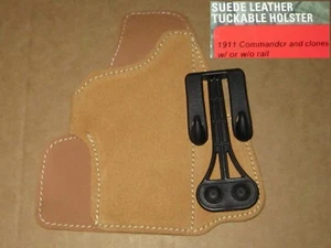 Blackhawk Suede Leather Tuckable Holster - 1911 Commander & Clones Right RH Tuck - Picture 1 of 8