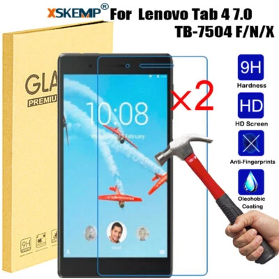 Protector de pantalla de vidrio templado para Lenovo Tab 4 TB-7504 F N X 2 piezas Foto 1 de 4