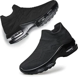 Women's Walking Shoes Slip-on - Sock Sneakers Nursing Work Air Cushion Mesh Casu - Picture 1 of 5
