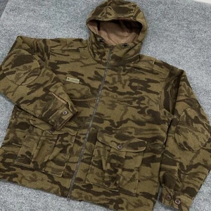 Vintage Columbia Monarch Pass Gallatin Range Wool Camo Jacket Men XL Hooded Hunt - Picture 1 of 14