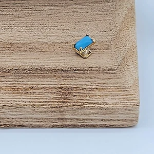 KEEP Collective Turquoise Blue Crystal Keepsake Yellow Gold Sliding Charm - Picture 1 of 6