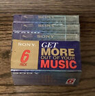 6 Pack Sony Type I Normal Bias Hifi 60 Minute Recordable Cassette Tapes Sealed