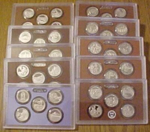 2010-S-2019-S GEM PROOF America The Beautiful Quarters Set Of First 50 Coins  - Picture 1 of 6