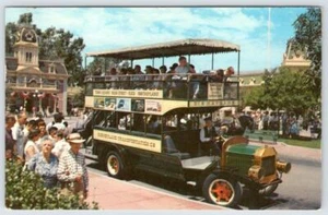 Autobús Disneyland Omnibus 1959 de dos pisos Main Street EE. UU. postal vintage - Imagen 1 de 2