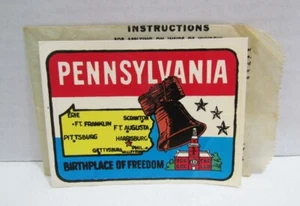 Pennsylvania State Vintage Wasser Bad Reise Aufkleber Souvenir von Baxter Lane PA - Bild 1 von 1