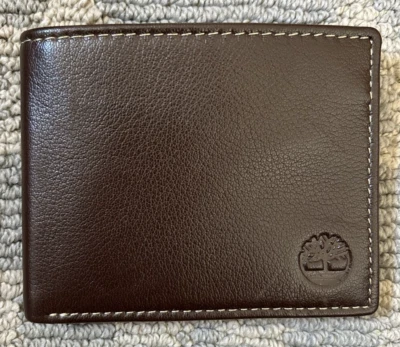 Timberland Men's Leather Wallet with Attached Flip Pocket - Passcase Brown - Image 1 of 4