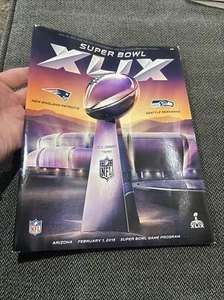 Super Bowl XLIX 49 Program New England Patriots vs Seattle Seahawks Shiny Cover - Picture 1 of 8