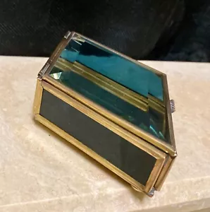 Vintage Handcrafted Via Vermont Beveled Glass Trinket Jewelry stash Box - Picture 1 of 17