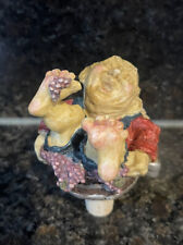 Old Guy Angel in Wine Barrel Poly-Resin with Cork 4 3/4"" Bottle Stopper FUN