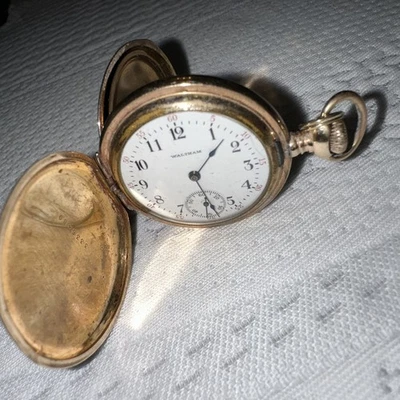 Reloj Bolsillo Waltham 1891 Doble Cazador c. 1903 Oro Funcionando #12405279 Foto 1 de 4