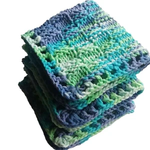 Juego de 3 paños de cocina reutilizables de algodón colorido, tejido absorbente brillante mini a... - Imagen 1 de 7