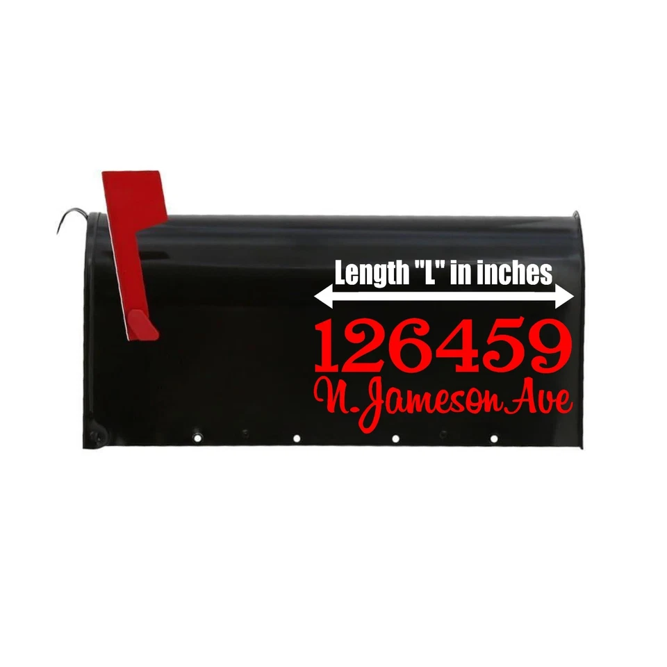 Mailbox Pair Decals Letters Personalized Custom Address Numbers Street Decal - Image 1 of 1