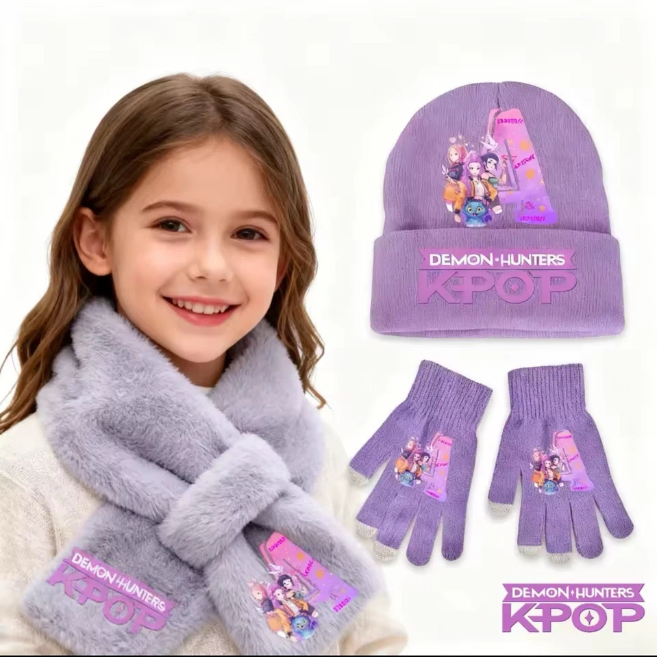 Conjunto de 3 piezas de ropa de moda para niños K-Pop Demon Hunters - cálido Foto 1 de 4
