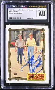 Carta firmata John Schneider 1983 Donruss I Duchi del Pericolo #20 CGC AU JSA Auto - Foto 1 di 2