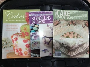 Lot of 3 Cake Decorating Books 2012 American, Stenciling, Inspire and Desire - Picture 1 of 7