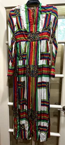 VESTIDO de colección años 60’s 70’s Ole Borden para REMBRANDT pura seda manga larga con cubierta - Imagen 1 de 13