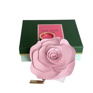 Kate Spade New York Rose Flora 3D Key Ring Charm Coin Purse, Pink NEW - Picture 1 of 8