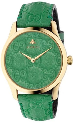 Gucci G Timeless YA1264097 Orologio al Quarzo 38mm Quadrante Verde con Cinturino in Pelle