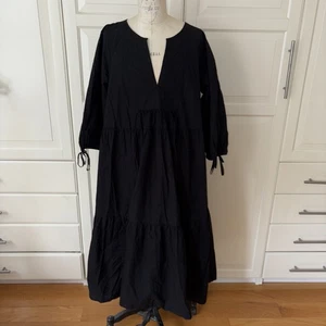 Neu mit Etikett J Crew schwarzes Baumwoll-Stufenkleid M - Bild 1 von 4