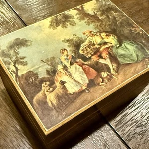 "Caja de música suiza de madera vintage Reuge reproduce Tristesse Chopin 4 1/2"" X 2 1/4""" - Imagen 1 de 9