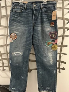 Polo Ralph Lauren Vintage Classic PRL Mojave Desert Trails Patch Jeans 36 X 34 - Picture 1 of 3