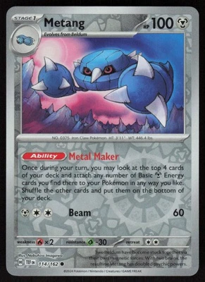 Metang Reverse Holo 114/162 Common SV05: Temporal Forces Reverse Holo LP-NM - Image 1 of 2