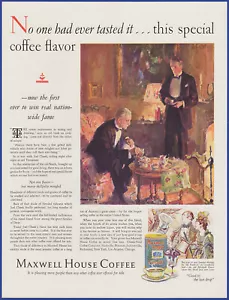 Vintage 1927 MAXWELL HOUSE Coffee Kitchen Art Décor Ephemera 1920's Print Ad - Picture 1 of 1