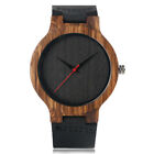 Wooden Wrist Watch Genuine Leather Bracelet Band Quartz Men Women Xmas Gift
